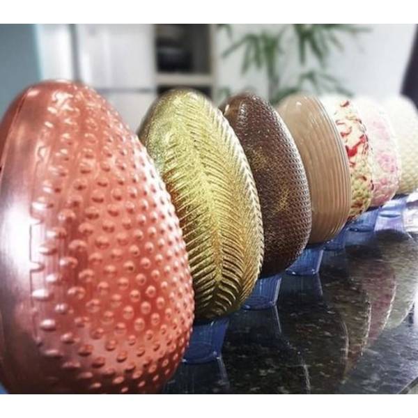 Pralinform Mönstrat Ägg 250g Chokladform - BWB 9337 - Special 3 Part Mold Transparent