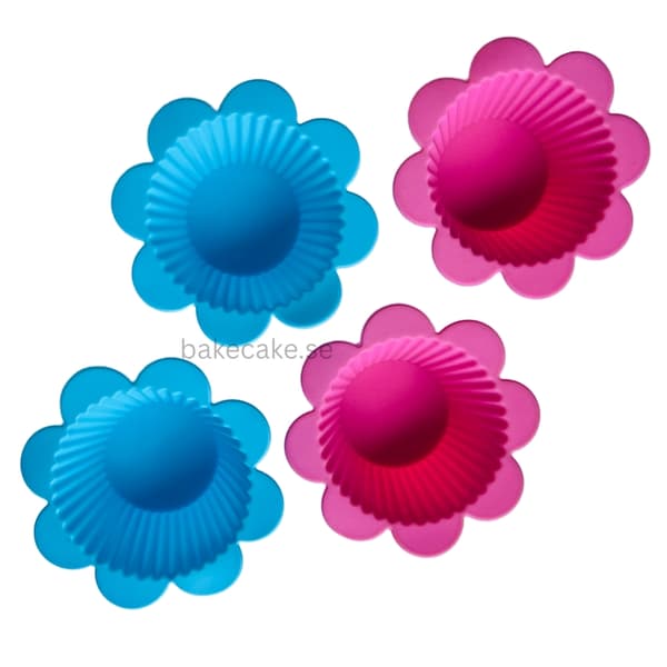 Muffinsformar i Silikon Blommor 6-Pack multifärg