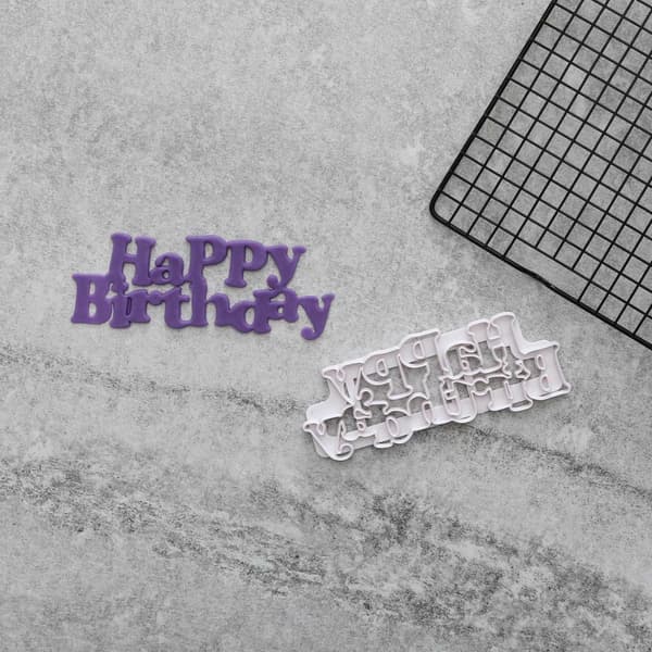 Happy Birthday Utstickare Vit