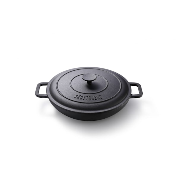 Sautépanna 31.5cm med lock Gjutjärn SKOTTSBERG® Svart