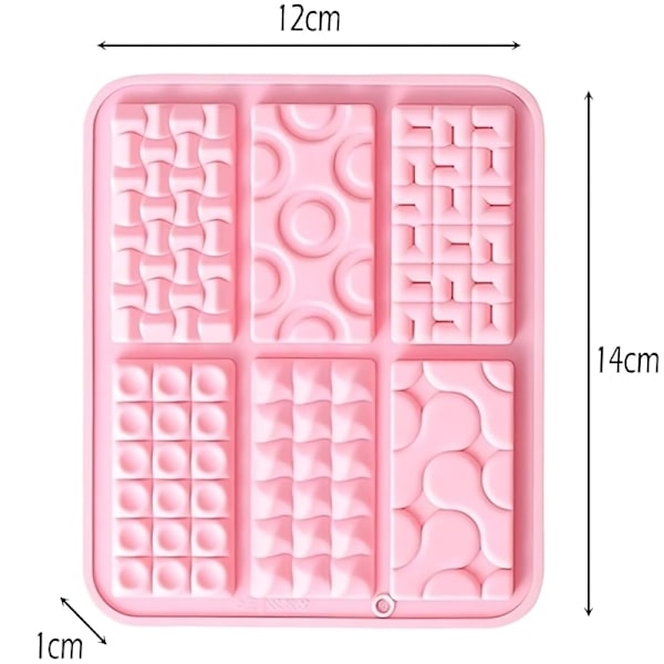 Silikon Chokladform - Geometriska Mönster Rosa