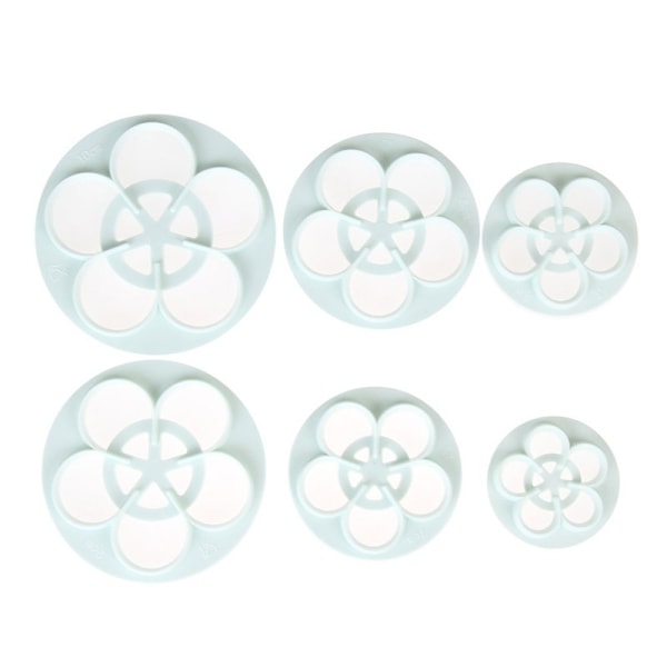6st Rosutstickare Utstickare Rosor Vit