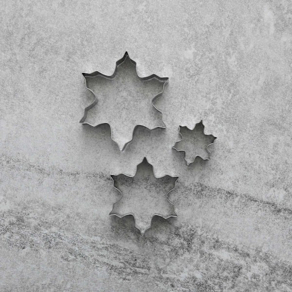 Snöflinga Utstickare 3-pack | Rostfritt Stål Stjärna Silver