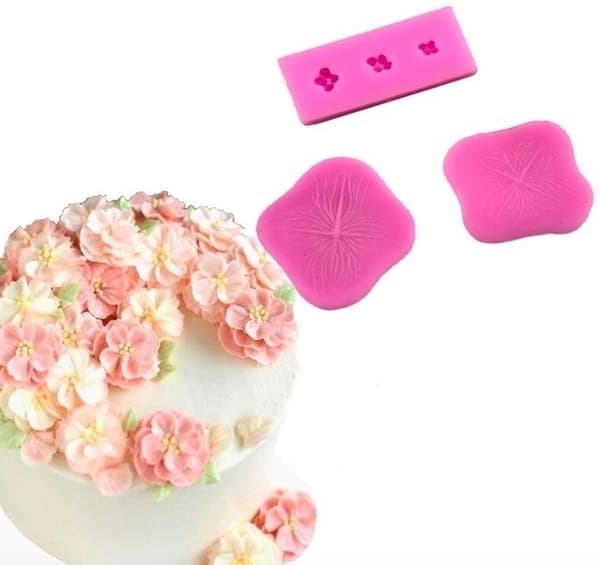 3st Hydrangea Set Veiner Silikonform Blommor Fondant Rosa