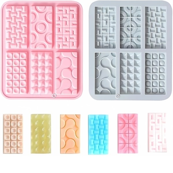 Silikon Chokladform - Geometriska Mönster Rosa