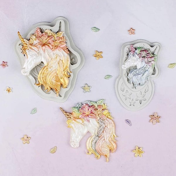 Silikonform Unicorn Häst Rosa