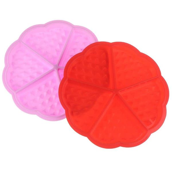 Silikonform Hjärta Våffla 2-pack Röd