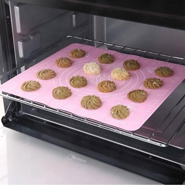 Bakmatta Silikonmatta med Mått, Medium 40 x 50cm Rosa