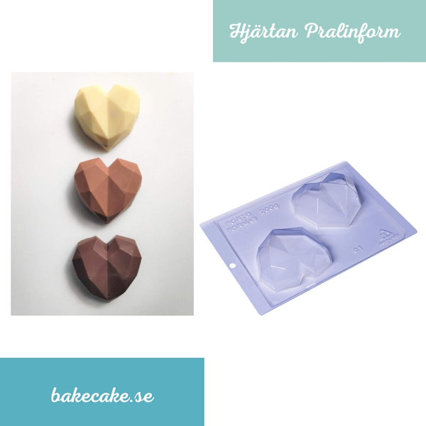 Pralinform Hjärta Diamant - Porto Formas 01 - Special 3 Part Mold Transparent