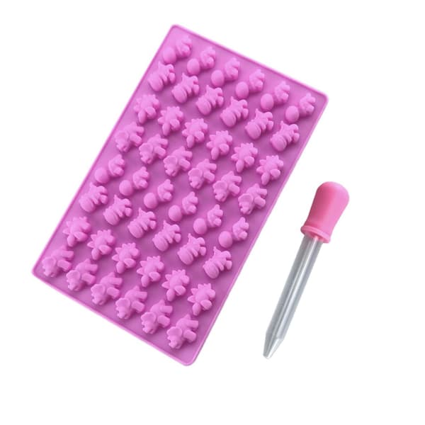 Silikonform - Mini Dinosaurier Lila | 48st Lila