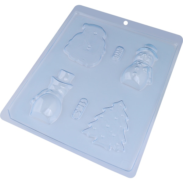 Pralinform Julmotiv Tomte Gran - BWB Simple Mold 153 Transparent