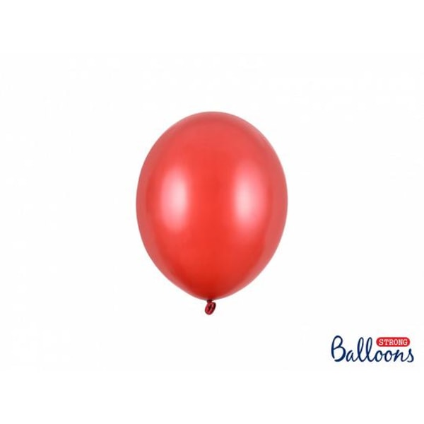 Metalic röd Ballonger | Strong Balloons 12cm, 10st Metall röd Röd