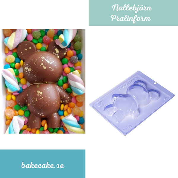 Pralinform Nallebjörn Chokladform - Porto Formas 05 - Special 3 Part Mold Transparent