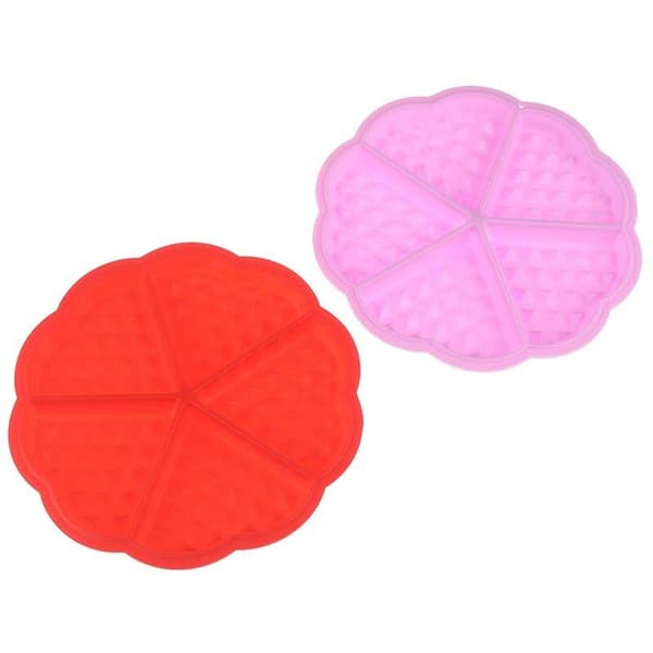 Silikonform Hjärta Våffla 2-pack Röd