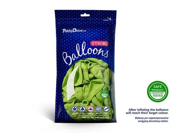 Lime Ballonger | Starka Ballonger 23cm, 10st Lime grå