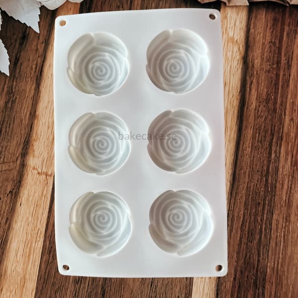 Rosformad Silikonform – 6st Rosa Silikonform | Rosa Bakform