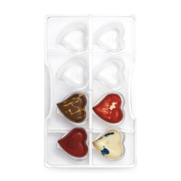 Chokladform Pralinform Hjärta Polykarbonat - Decora Transparent