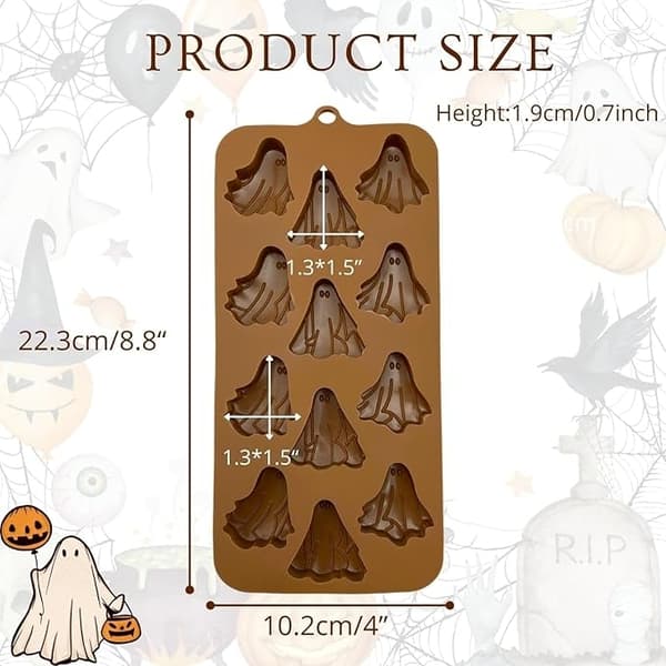Silikonform för Spöken – 12 Spöken Halloween silikonform