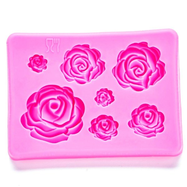 Rosor 7st Blommor Silikonform Gjuform Bakform Choklad Mynta