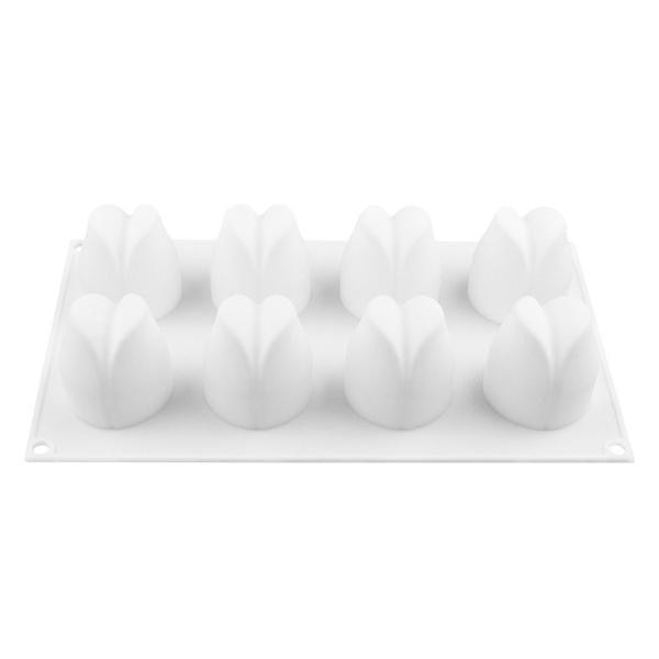Tulpan Blomma Silikonform Mousseform Chokladform Pralinform Vit
