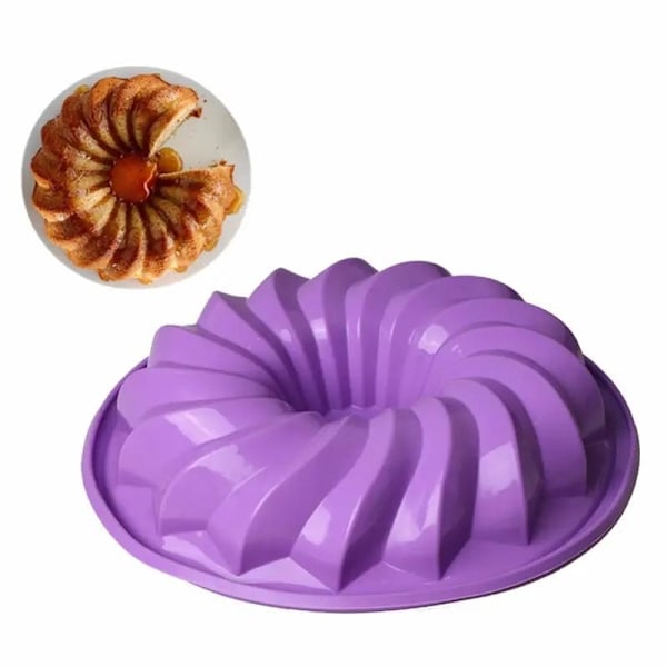 Silikonform Bakform Sockerkaka Spiral multifärg