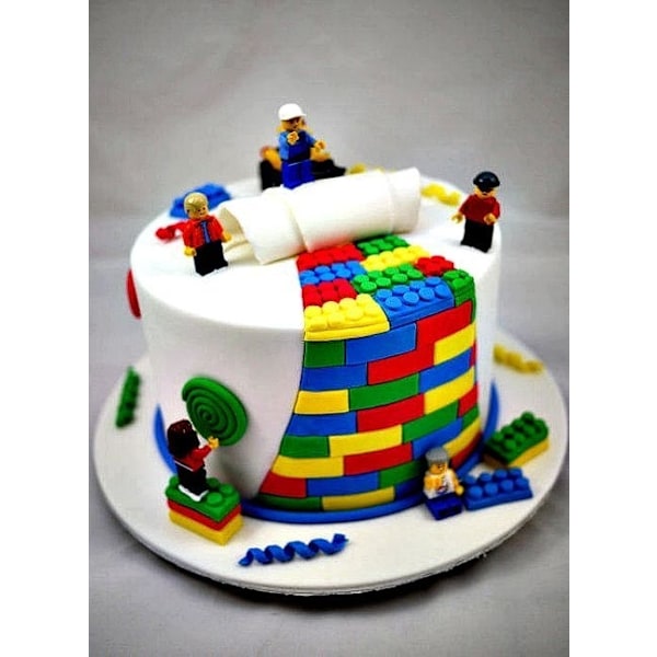 10 Bitar Klossform Lego Silikonform Form Sugarpaste Bakform Gul