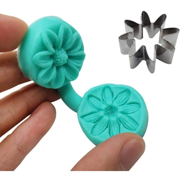 3D Dubbel Veiner med Utstickare Margarita Blomma, Tusensköna, Garbera multifärg