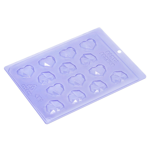 Pralinform Hjärta Diamant Chokladform - Porto Formas 451 Transparent