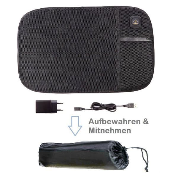 Mobil värmesittdyna - USB-funktion svart