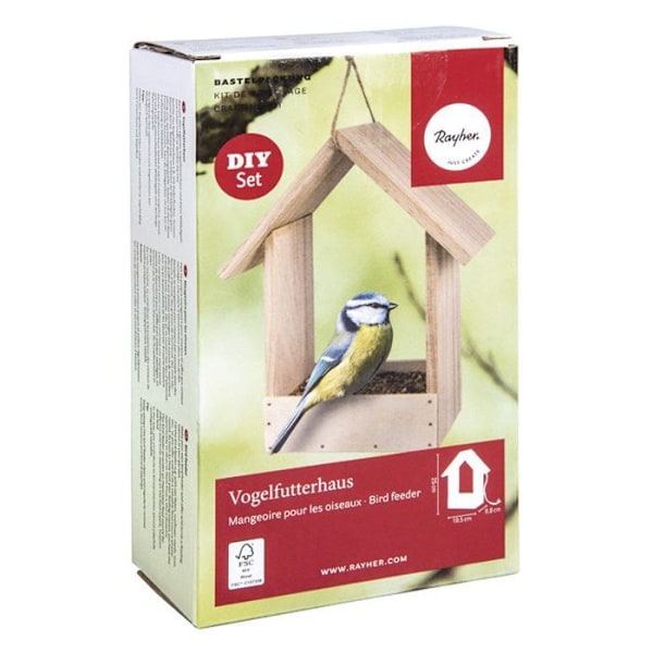 Fuglefoder i træ 20 x 10 x 25 cm Beige