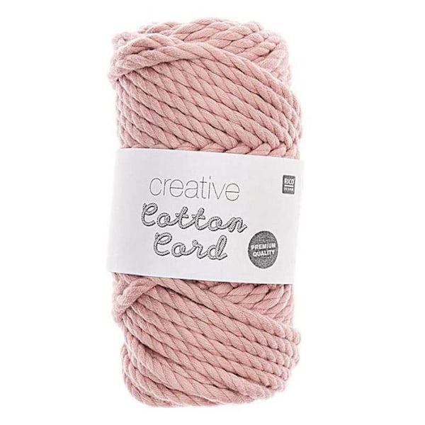 25 m kugle af bomuldsreb - Powder pink Rosa