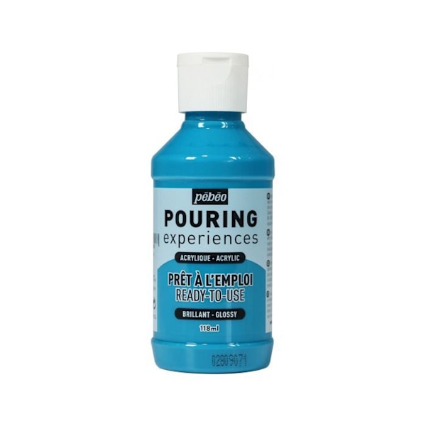 Akrylmaling - Pébéo - Pouring - 118 ml - Farve Turkis - Blandet Blå