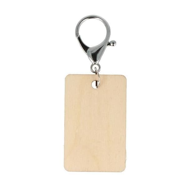 Nøglehænger - ARTEMIO - Rektangulær - Træ - 3,5 x 5,5 cm - 3 stk. Beige