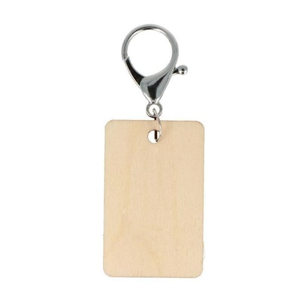 Nyckelring - Ej specificerat - Rektangulär - Trä - 3,5 x 5,5 cm - 3 st Beige