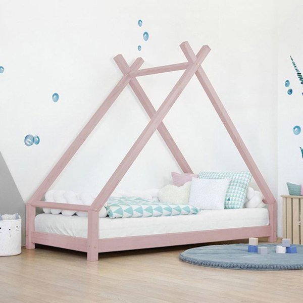 Lit tipi lapselle TAHUKA 140 x 200 vaaleanpunainen pastelli Rosa