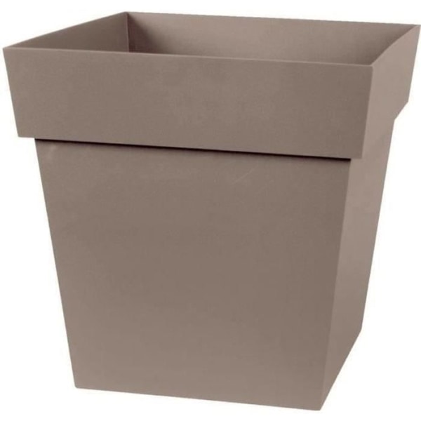 EDA Tuscan Square Flower Pot - 32 x 32 x H 32 cm - 22 L - Taupe Mol