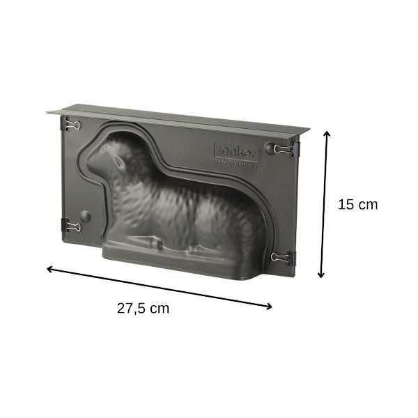 3D Bakform - Zenker - Påsklamm - Stål - 900 ml - Non-stick Teflon Svart