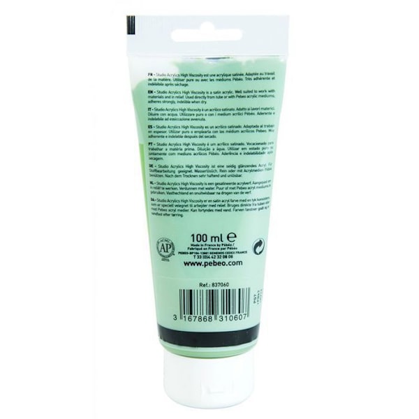 Akryylimaali - Pébéo - Studio - Kromioksidinvihreä - 100 ml - Satiini Kromoxidgrön