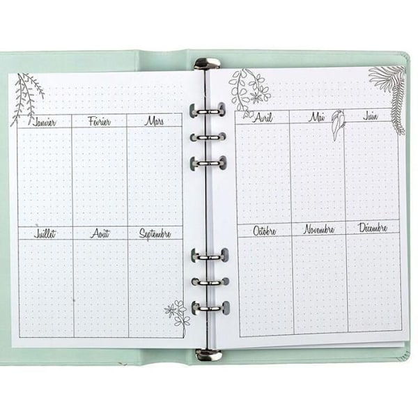 Bullet journal startsæt - TOGA - Man daglig journal - Grøn - Voksen - Blandet Grön