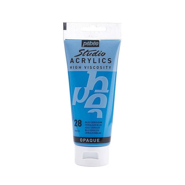 Akrylfärg - Pébéo - Studio - Ceruleum Blue - 100 ml - Satin - Professionell Ceruleum blå