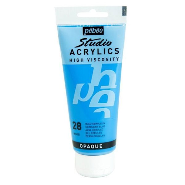 Akryylimaali - Pébéo - Studio - Ceruleum Blue - 100 ml - Satiini - Professional Ceruleum blå