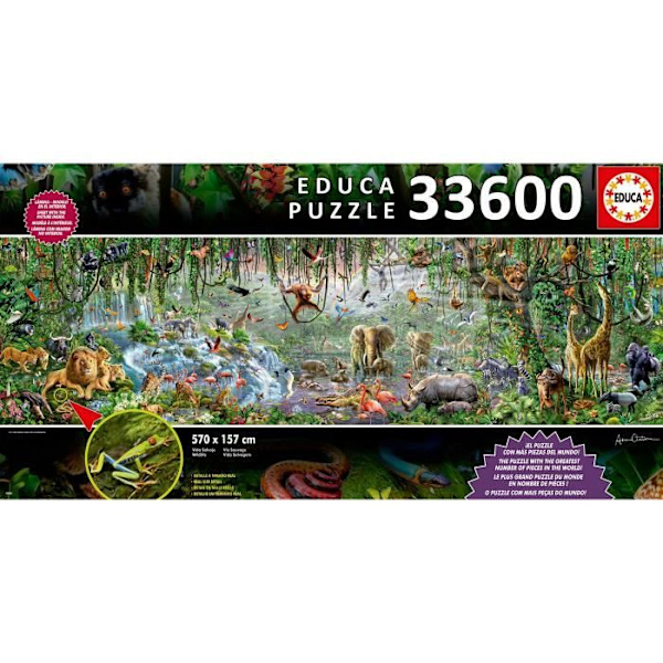 Wild Life Puzzle 33600 bitar - EDUCA - Djur - Blandat - Från 12 år Flerfärgad