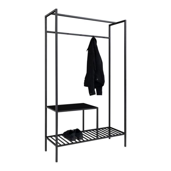 Garderobe 101x38x170 cm sort - IMALA Svart