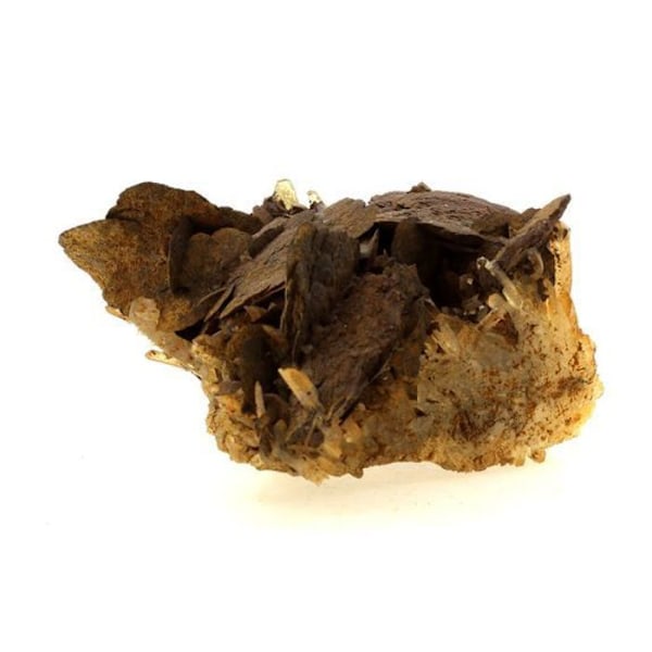 Stenar och mineraler. Siderit + Kvarts. 1140,0 cent. Vizille, Isère, Frankrike.