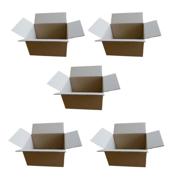 5 små packboxar 16 x 12 x 11 cm brun