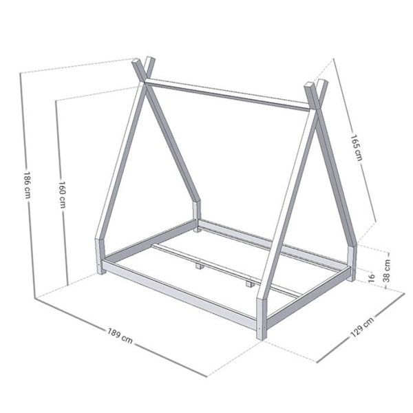Lit tipi lapselle NAKANA 120 x 180 tummansininen Blå