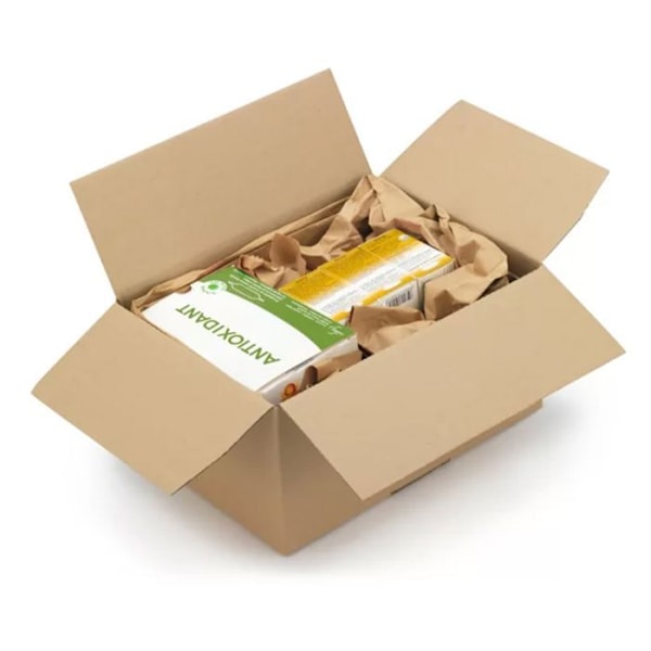 10 st packboxar 25 x 25 x 19 cm - Enkel korrugering kastanj