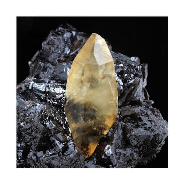 Sten og mineraler. Calcit + Sphalerit. 2947,0 øre. Elmwood Mine, Carthage, Tennessee, USA.