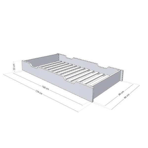 Sengeskuffe 80 x 180 BUDDY - lyseblå Blå