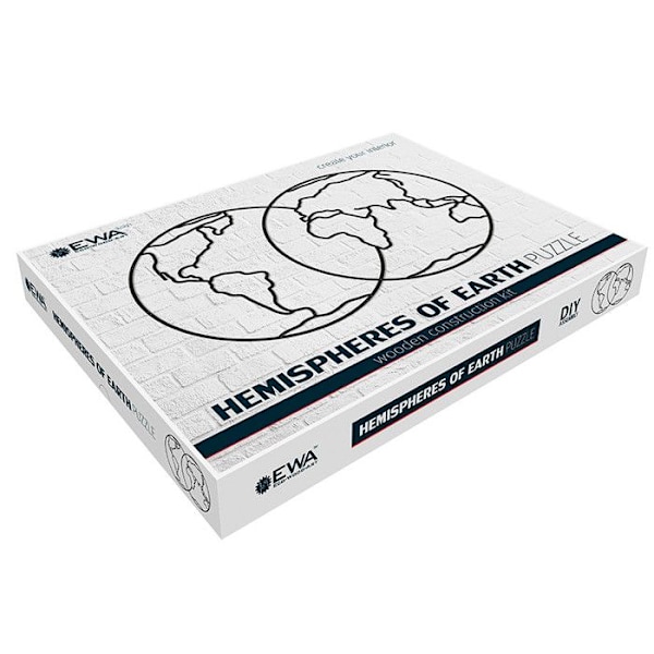 Puzzle vægmaleri i træ - Hemi sphærer 68 cm Svart